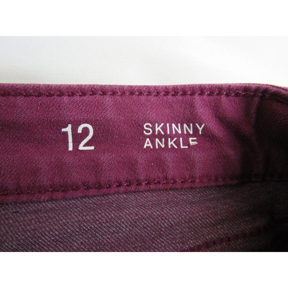 ANA Jeans A New Approach Burgundy Skinny Ankle Women's Size 12 - Picture 6 of 6